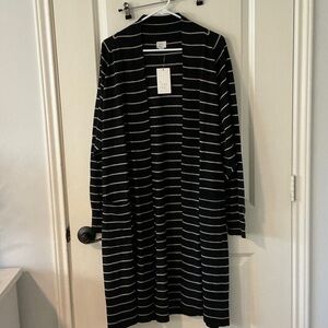 a new day Black and White Striped Cardigan